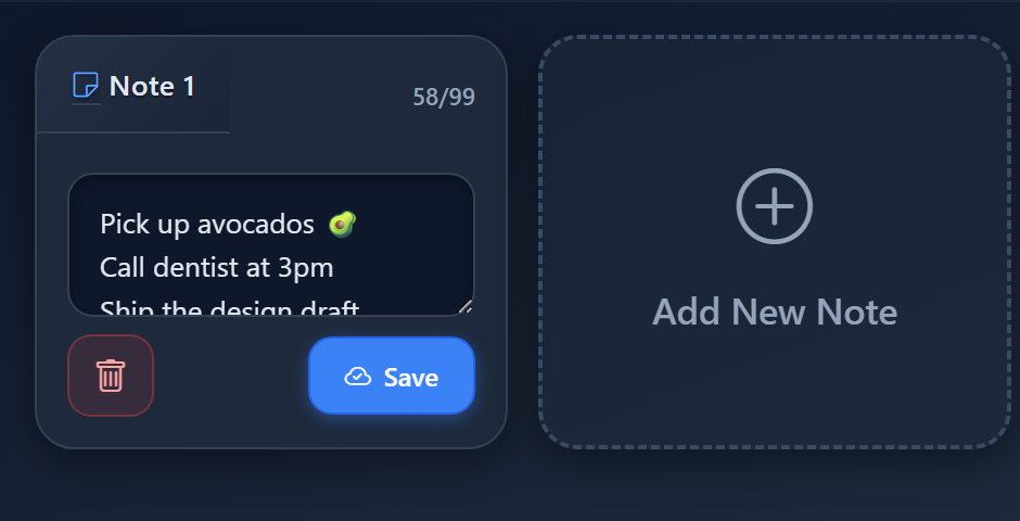 Fast Notes app screenshot